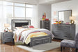 Lodanna Full Panel Bed with 2 Storage Drawers with Mirrored Dresser, Chest and 2 Nightstands Huntsville Furniture Outlet