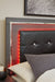 Lodanna Full Panel Bed with 2 Storage Drawers with Mirrored Dresser, Chest and 2 Nightstands Huntsville Furniture Outlet