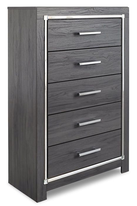 Lodanna Queen Panel Bed with Mirrored Dresser, Chest and Nightstand Huntsville Furniture Outlet