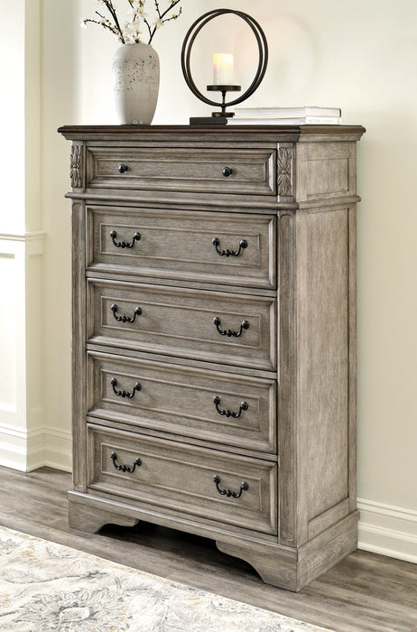 Lodenbay California King Panel Bed with Mirrored Dresser, Chest and Nightstand Huntsville Furniture Outlet