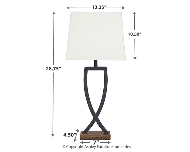 Makara Metal Table Lamp (2/CN) Huntsville Furniture Outlet