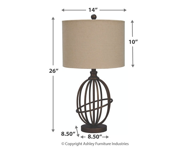 Manasa Metal Table Lamp (1/CN) Huntsville Furniture Outlet
