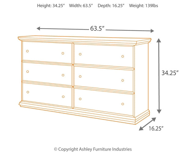 Maribel Six Drawer Dresser Huntsville Furniture Outlet