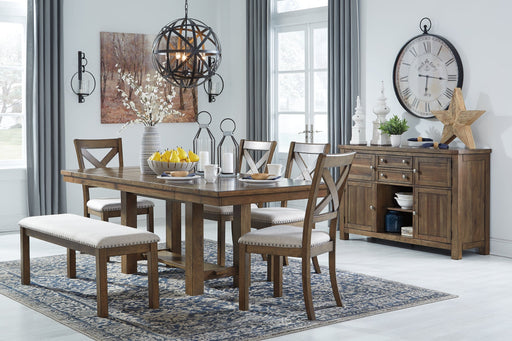 Moriville Dining Table and 4 Chairs and Bench Huntsville Furniture Outlet