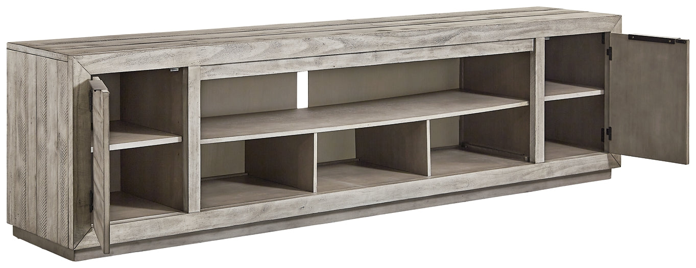 Naydell XL TV Stand w/Fireplace Option Huntsville Furniture Outlet