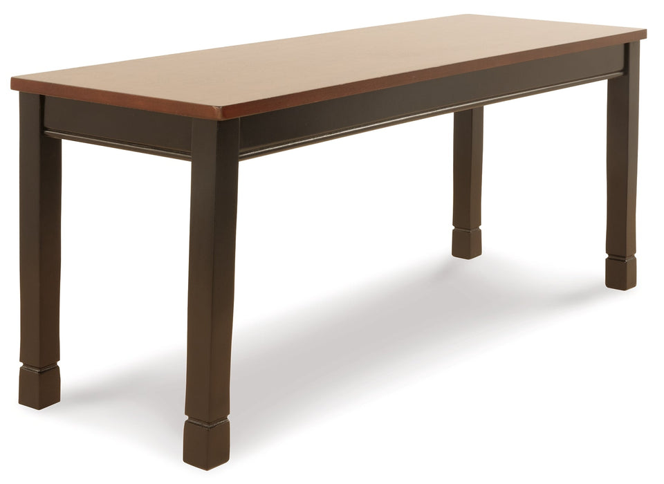Owingsville Dining Table and 4 Chairs and Bench Huntsville Furniture Outlet