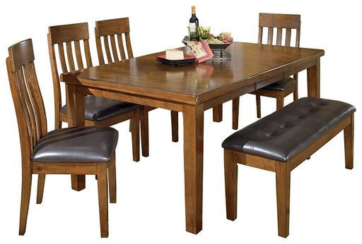 Ralene Dining Table and 4 Chairs and Bench Huntsville Furniture Outlet