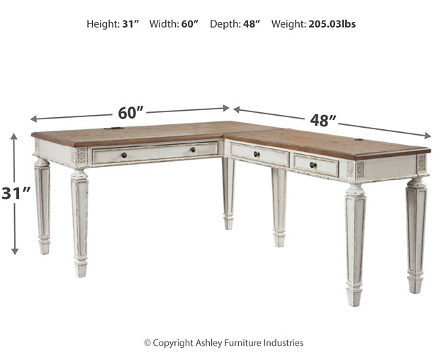 Realyn 2-Piece Home Office Desk Huntsville Furniture Outlet