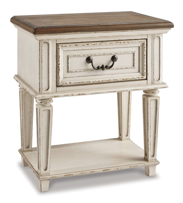 Realyn Twin Panel Bed with Mirrored Dresser, Chest and Nightstand Huntsville Furniture Outlet