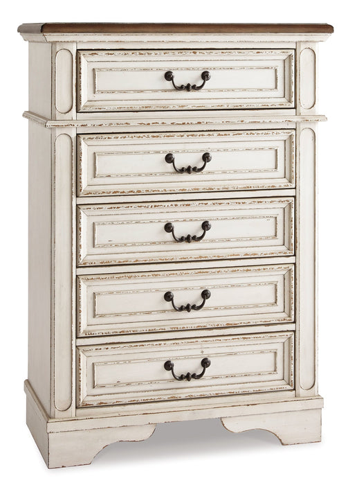 Realyn Twin Panel Bed with Mirrored Dresser, Chest and Nightstand Huntsville Furniture Outlet
