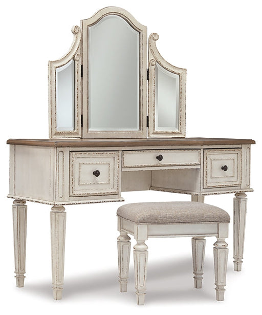 Realyn Vanity/Mirror/Stool (3/CN) Huntsville Furniture Outlet