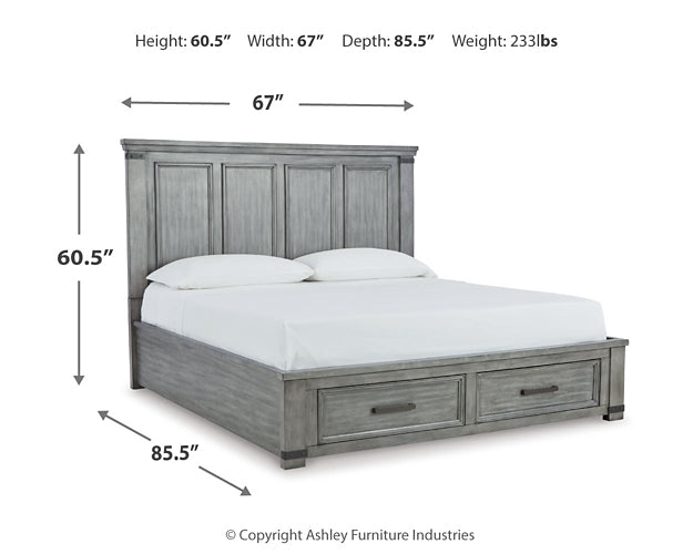 Russelyn Queen Storage Bed with Mirrored Dresser Huntsville Furniture Outlet