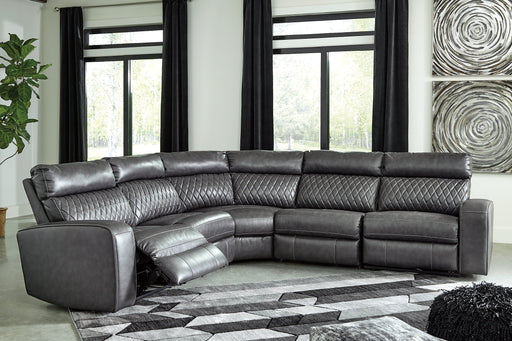 Samperstone 5-Piece Power Reclining Sectional Huntsville Furniture Outlet
