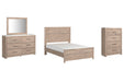 Senniberg Full Panel Bed with Mirrored Dresser and Chest Huntsville Furniture Outlet