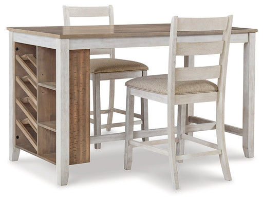 Skempton Counter Height Dining Table and 2 Barstools Huntsville Furniture Outlet