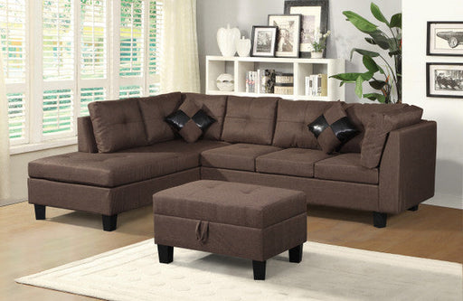 TOWNSEND BROWN LINEN FABRIC SECTIONALS Huntsville Furniture Outlet