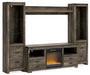 Trinell 4-Piece Entertainment Center with Electric Fireplace Huntsville Furniture Outlet