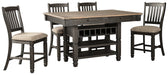 Tyler Creek Counter Height Dining Table and 4 Barstools Huntsville Furniture Outlet