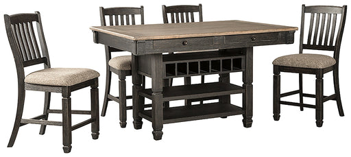 Tyler Creek Counter Height Dining Table and 4 Barstools Huntsville Furniture Outlet