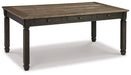 Tyler Creek Dining Table and 4 Chairs and Bench Huntsville Furniture Outlet