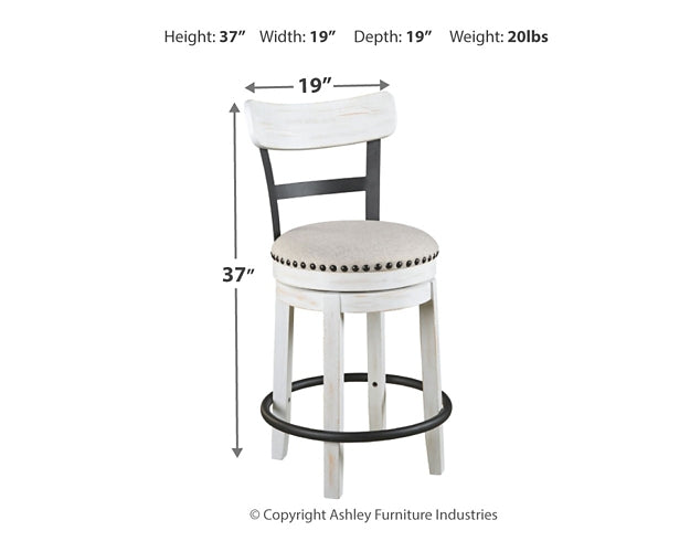 Valebeck Counter Height Dining Table and 2 Barstools Huntsville Furniture Outlet