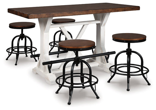 Valebeck Counter Height Dining Table and 4 Barstools Huntsville Furniture Outlet