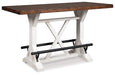 Valebeck Counter Height Dining Table and 4 Barstools Huntsville Furniture Outlet