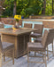 Walton Bridge Square Bar Table w/Fire Pit Huntsville Furniture Outlet