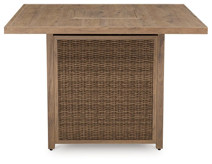 Walton Bridge Square Bar Table w/Fire Pit Huntsville Furniture Outlet